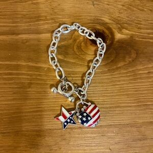 Proud to be an American bracelet silver tone